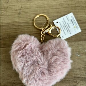 Pink and Gold Faux Fur Key & Card Holder